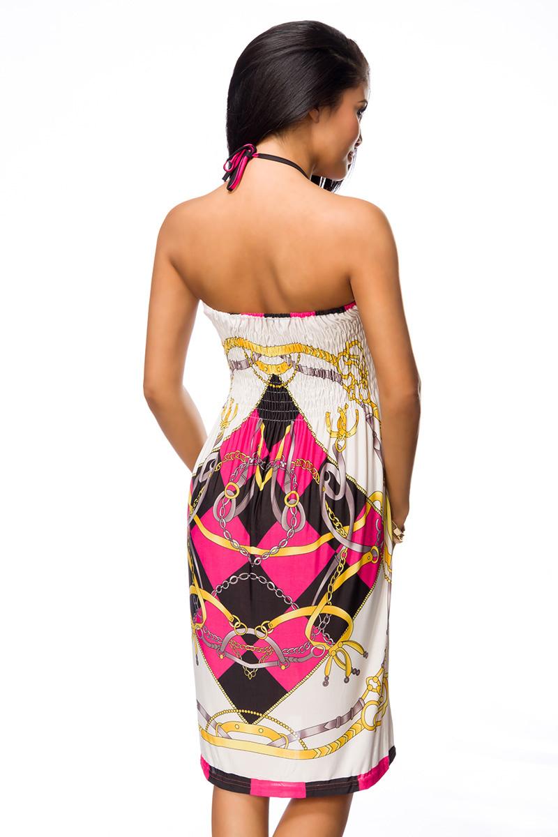 Kleid pink/gemustert