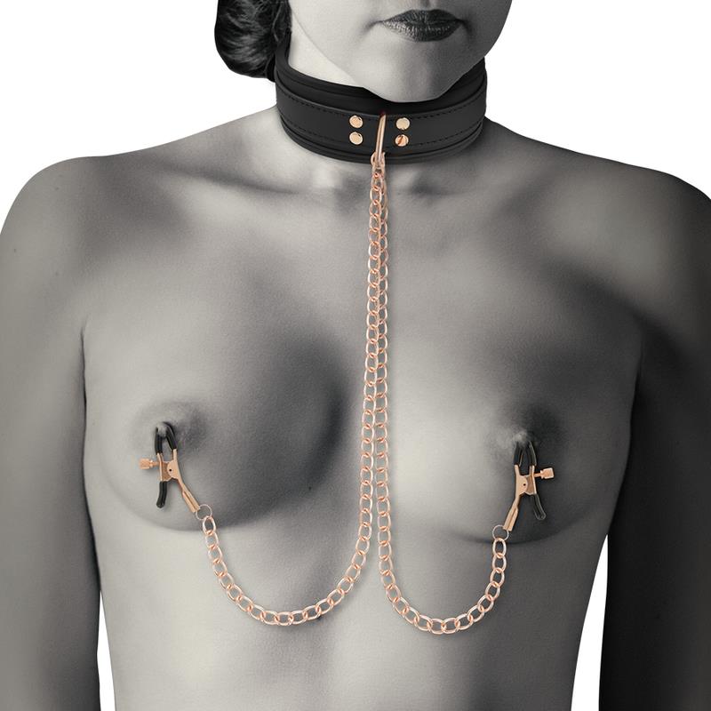 COQUETTE - CHIC DESIRE FANTASY-NIPPELKLEMMEN-HALSKETTE MIT NEOPRENFUTTER