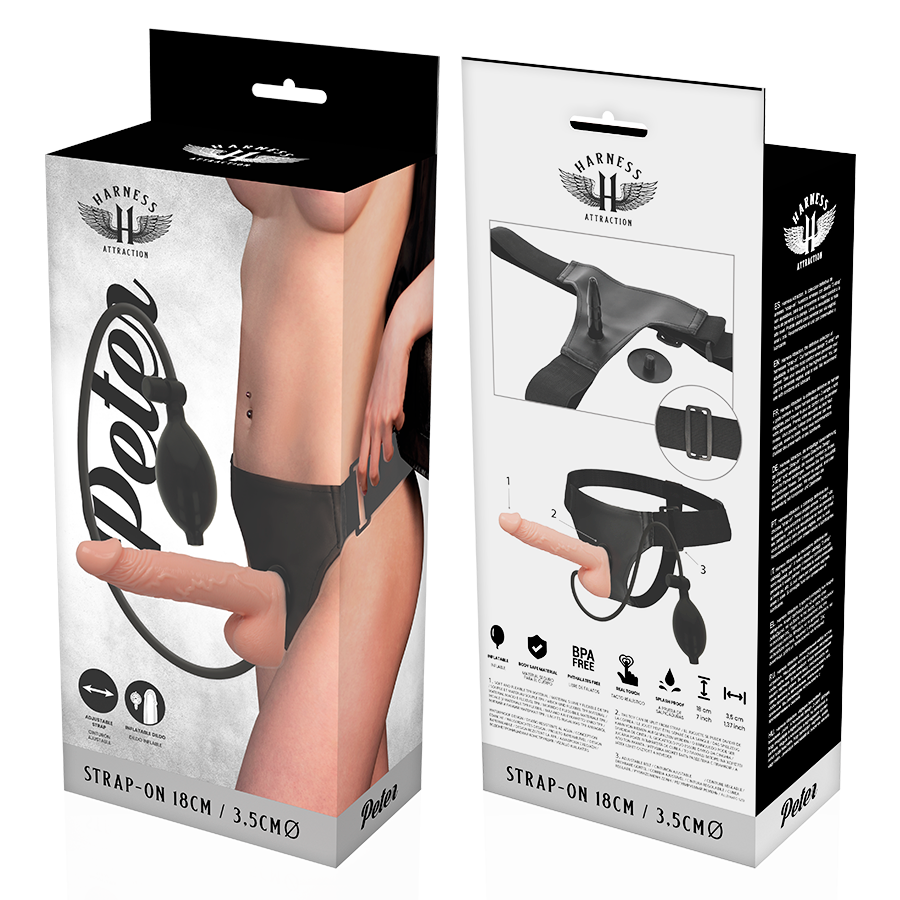 HARNESS ATTRACTION - RNES PETER MIT AUFBLASBAREM PENIS 18 X 3,5 CM