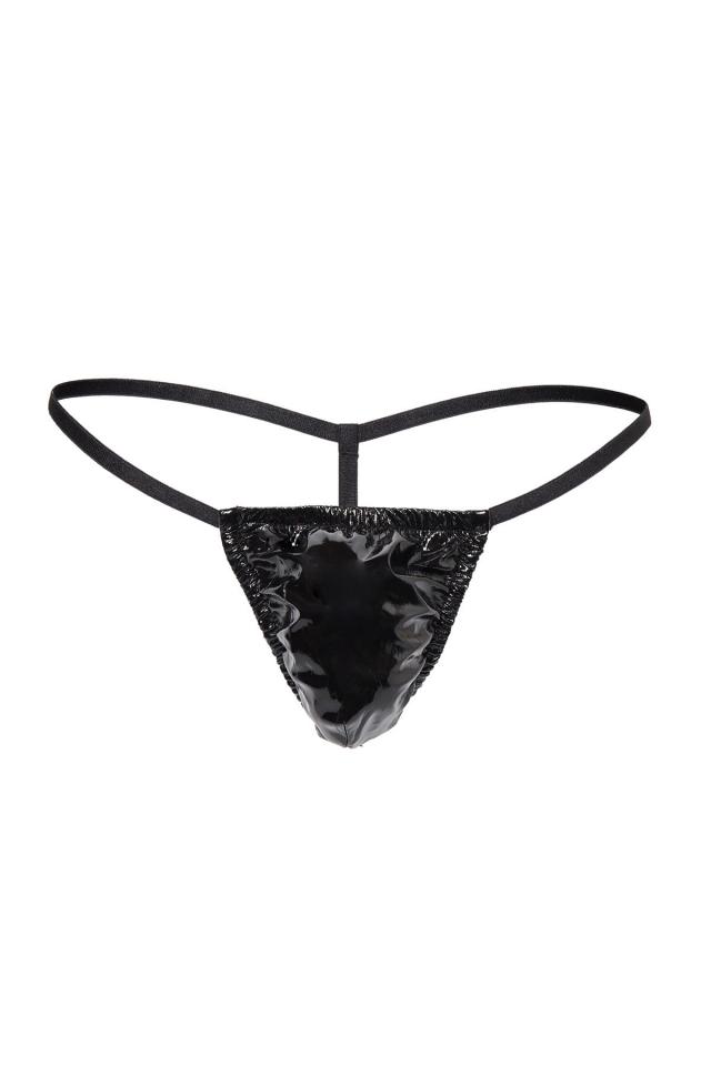 Lack-Männer-String OS schwarz