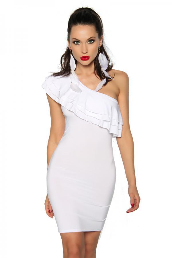 Voilant-Kleid L weiß