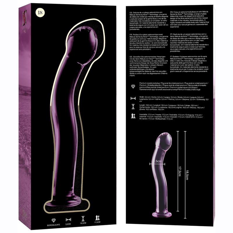 NEBULA SERIES BY IBIZA - MODELL 18 DILDO BOROSILIKATGLAS 18,5 X 3,5 CM ROSA