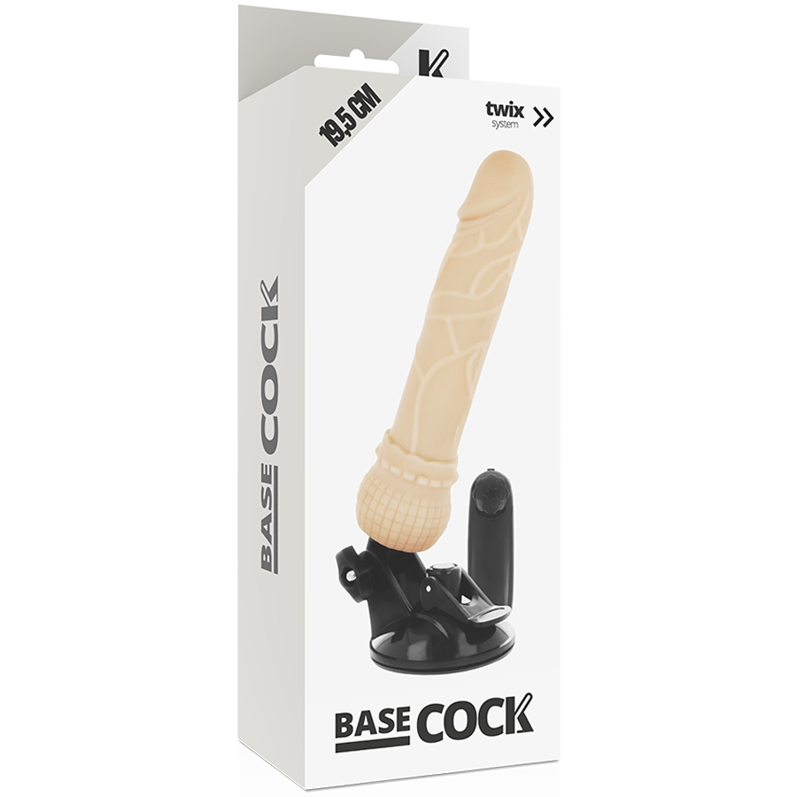 BASECOCK - REALISTISCHER VIBRATOR MIT FERNBEDIENUNG NATÜRLICHER 19,5 CM